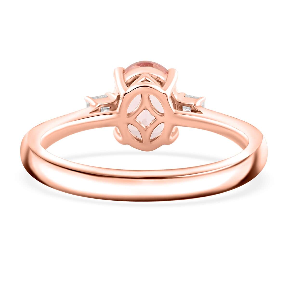 Certified & Appraised Luxoro AAA Pink Morganite and G-H I2 Diamond Ring in 10K Rose Gold 1.35 ctw image number 4