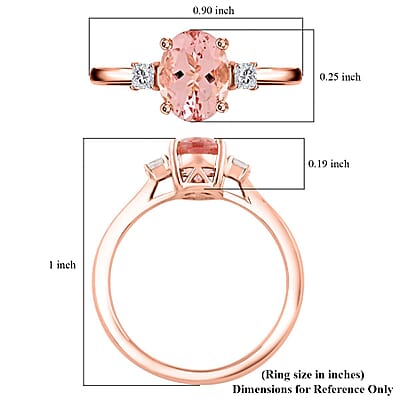 Certified and Appraised Luxoro AAA Pink Morganite, Diamond Ring in 10K Rose Gold 1.35 ctw (Size 10.0)