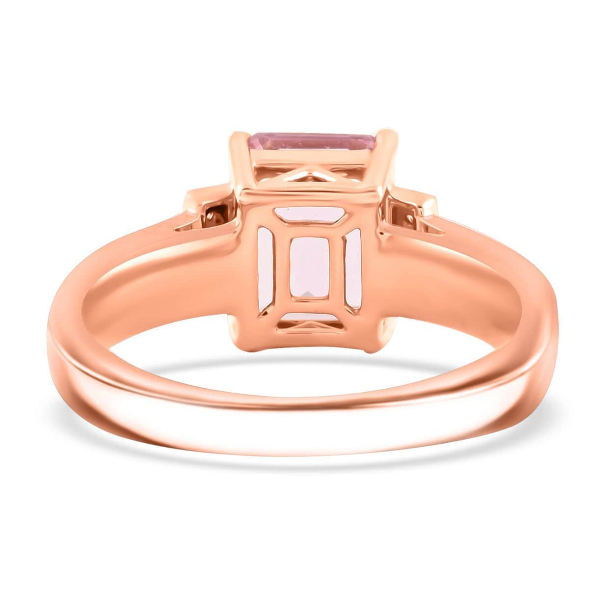 Certified & Appraised Luxoro 10K Rose Gold AAA Palmeiras Pink Morganite, Diamond (G-H, I2) (0.25 cts) Ring 2.50 ctw image number 4