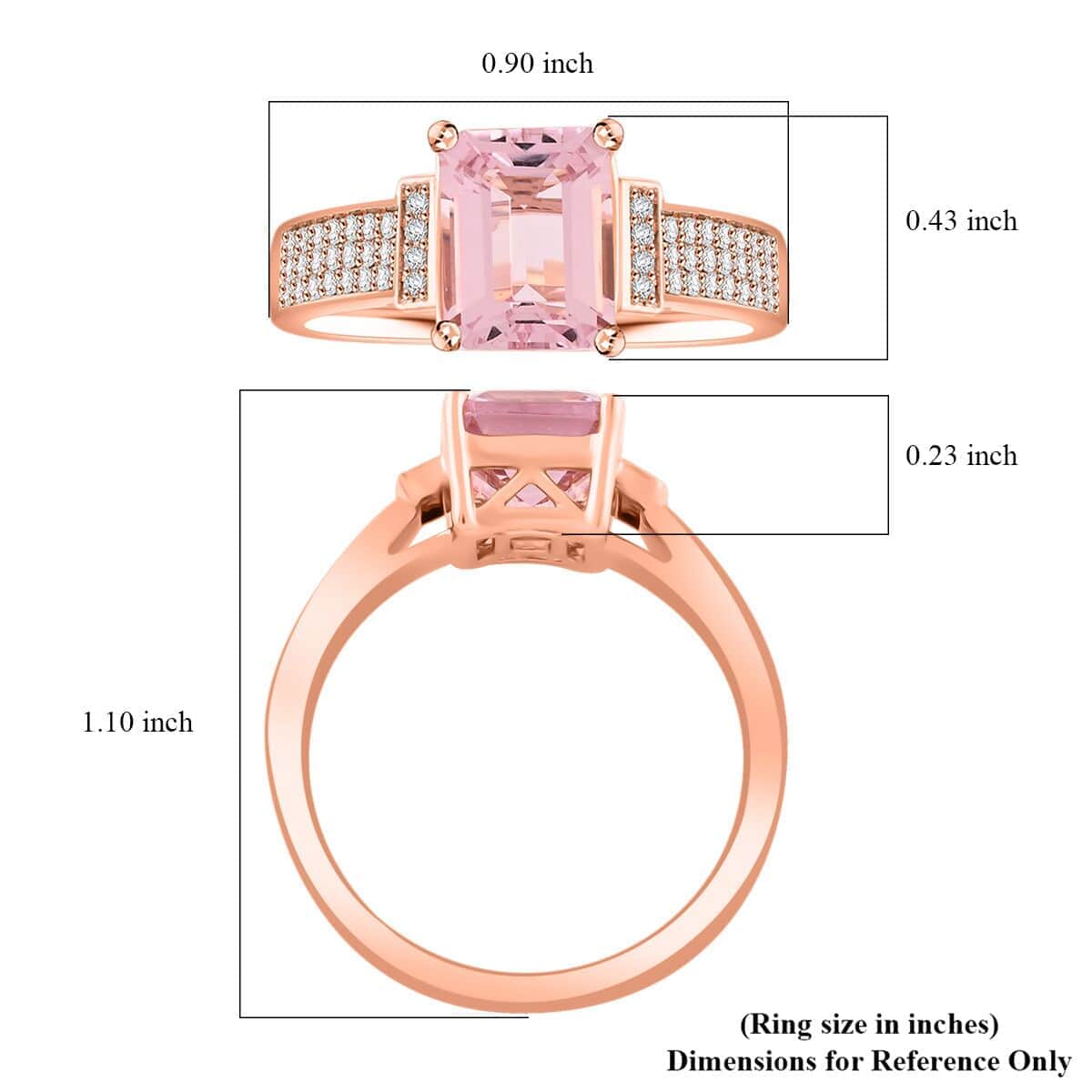 Certified & Appraised Luxoro 10K Rose Gold AAA Palmeiras Pink Morganite, Diamond (G-H, I2) (0.25 cts) Ring 2.50 ctw image number 5