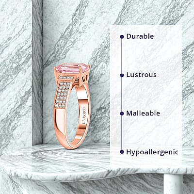 Certified & Appraised Luxoro AAA Palmeiras Pink Morganite and G-H I2 Diamond 2.50 ctw Ring in 10K Rose Gold (Size 6.0)