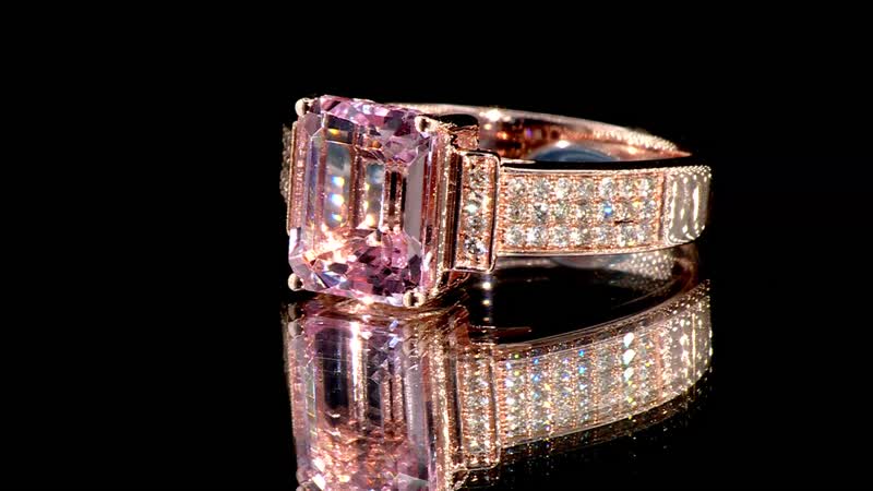 Certified & Appraised Luxoro 10K Rose Gold AAA Palmeiras Pink Morganite, Diamond (G-H, I2) (0.25 cts) Ring 2.50 ctw