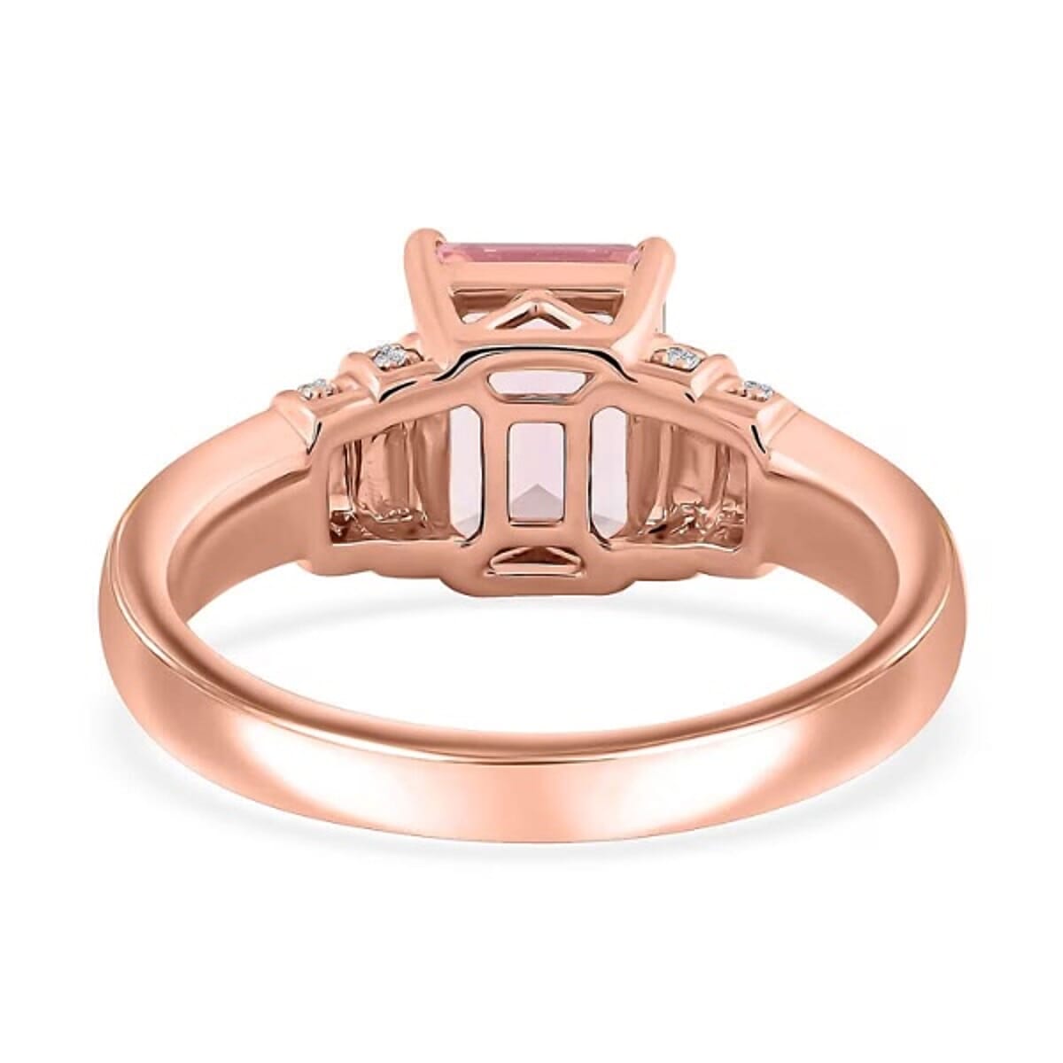 Certified & Appraised Luxoro AAA Pink Morganite, Santa Maria Aquamarine and G-H I2 Diamond 2.75 ctw Ring in 10K Rose Gold (Size 10.0) 4.15 Grams image number 6