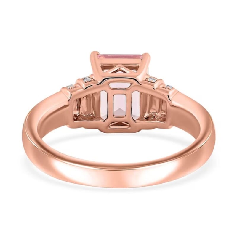 Certified & Appraised Luxoro AAA Pink Morganite, Santa Maria Aquamarine and G-H I2 Diamond 2.75 ctw Ring in 10K Rose Gold (Size 10.0) 4.15 Grams