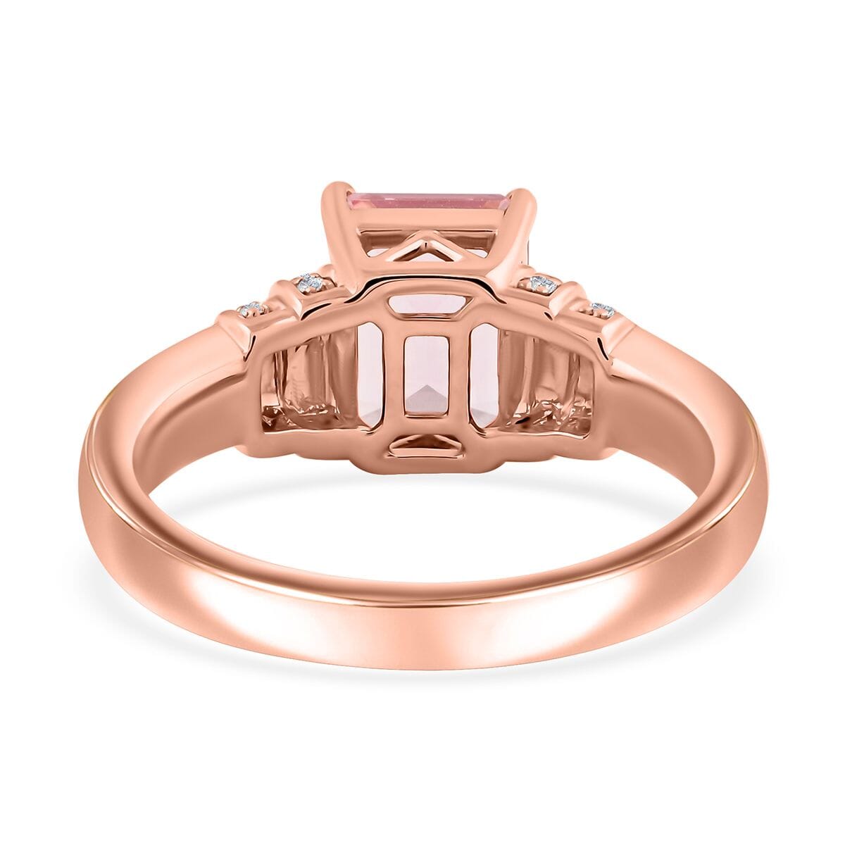 Certified & Appraised Luxoro AAA Pink Morganite, Santa Maria Aquamarine and G-H I2 Diamond 2.75 ctw Ring in 10K Rose Gold (Size 8.0) 4.15 Grams image number 4