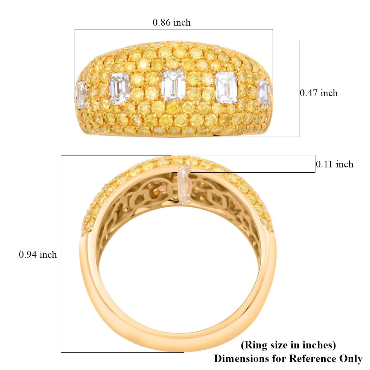 Steve's Pick Modani Closeout 14K Yellow Gold Natural Yellow Diamond Ring (Size 10.0) (5.60 g) 2.00 ctw image number 5