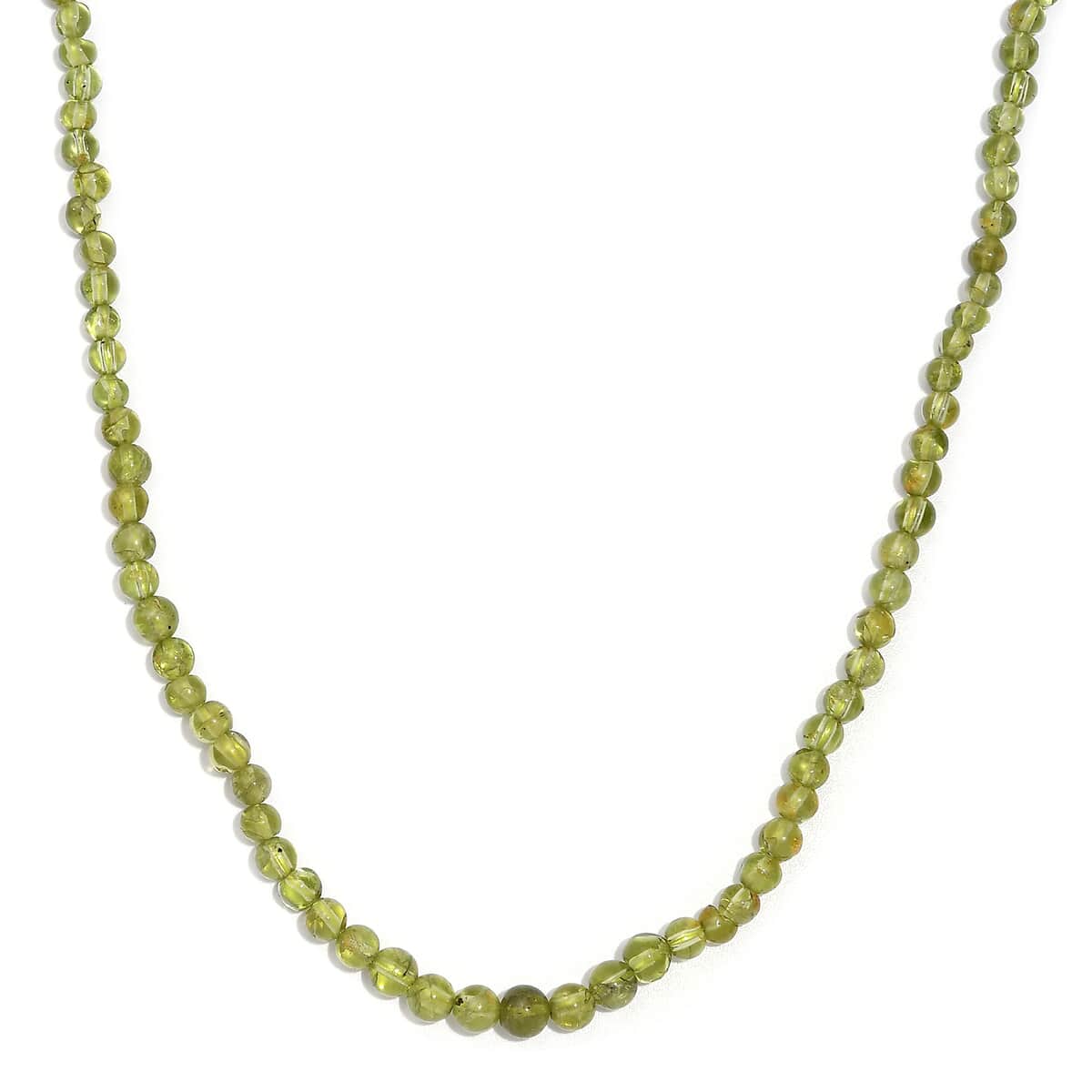 Peridot Beaded 62.00 ctw Necklace 20 Inches in Rhodium Over Sterling Silver  image number 0