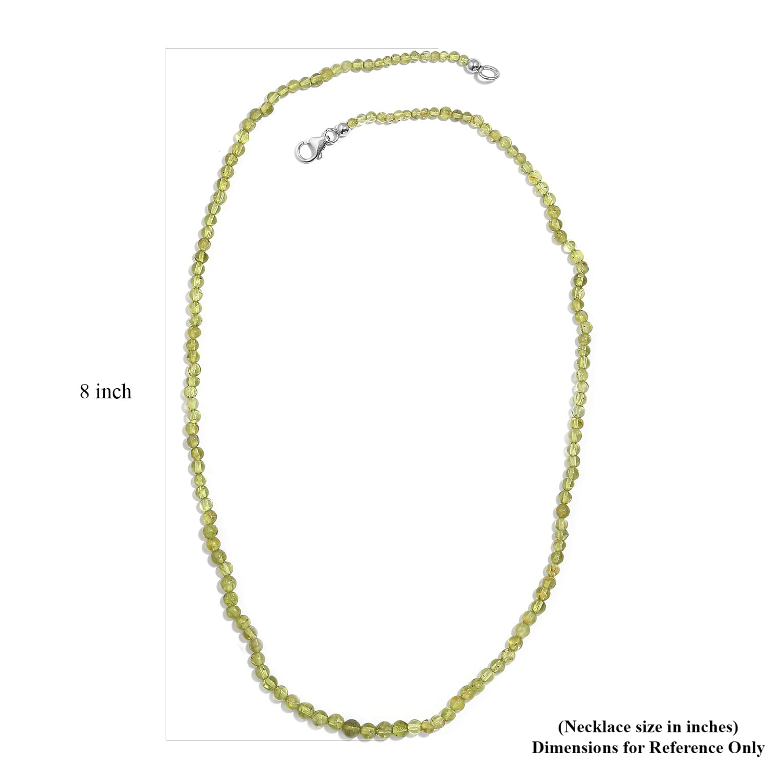 Buy Peridot Beaded 62.00 ctw Necklace 20 Inches in Rhodium Buy Peridot Beaded 62.00 ctw Necklace 20 Inches in Rhodium