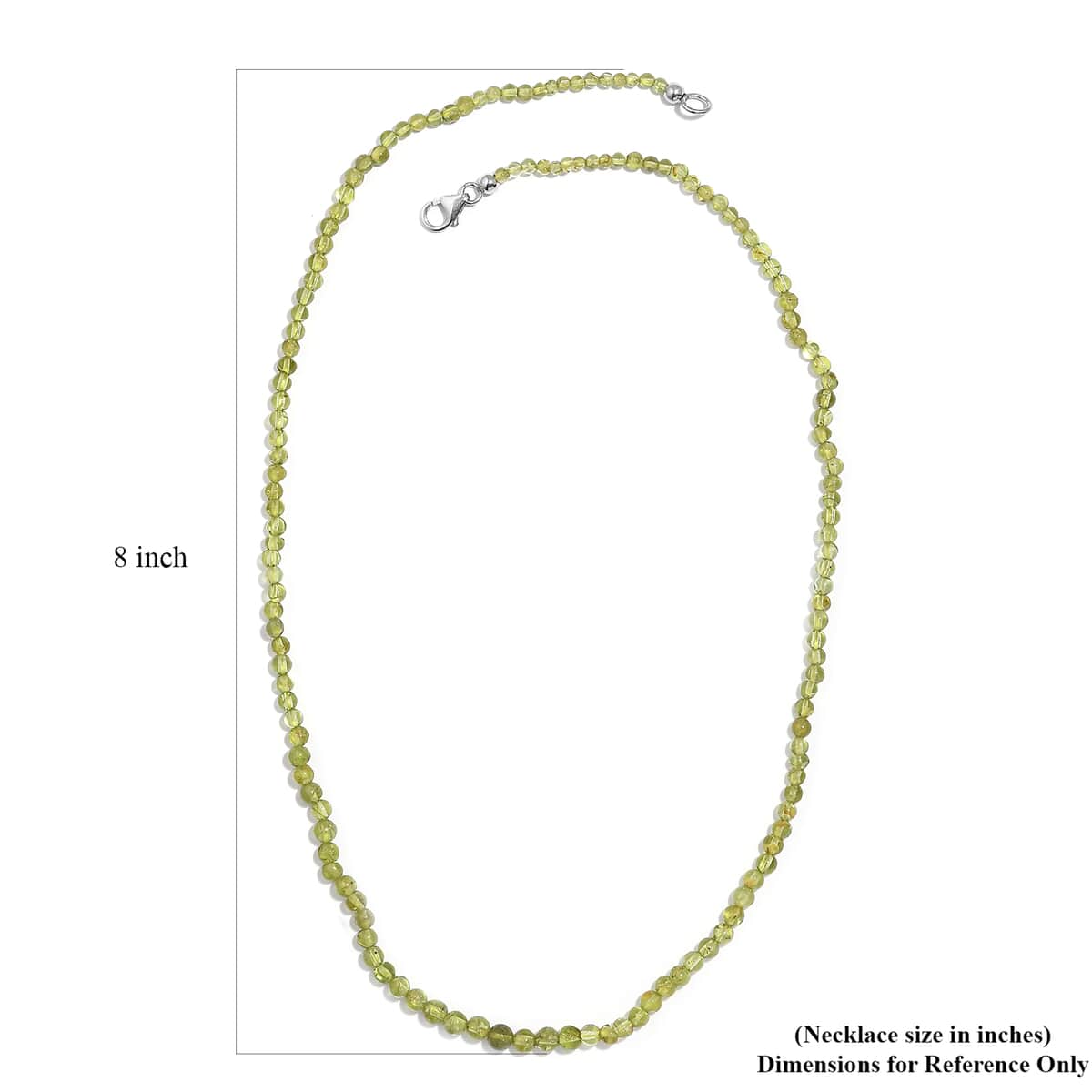 Peridot Beaded 62.00 ctw Necklace 20 Inches in Rhodium Over Sterling Silver  image number 5