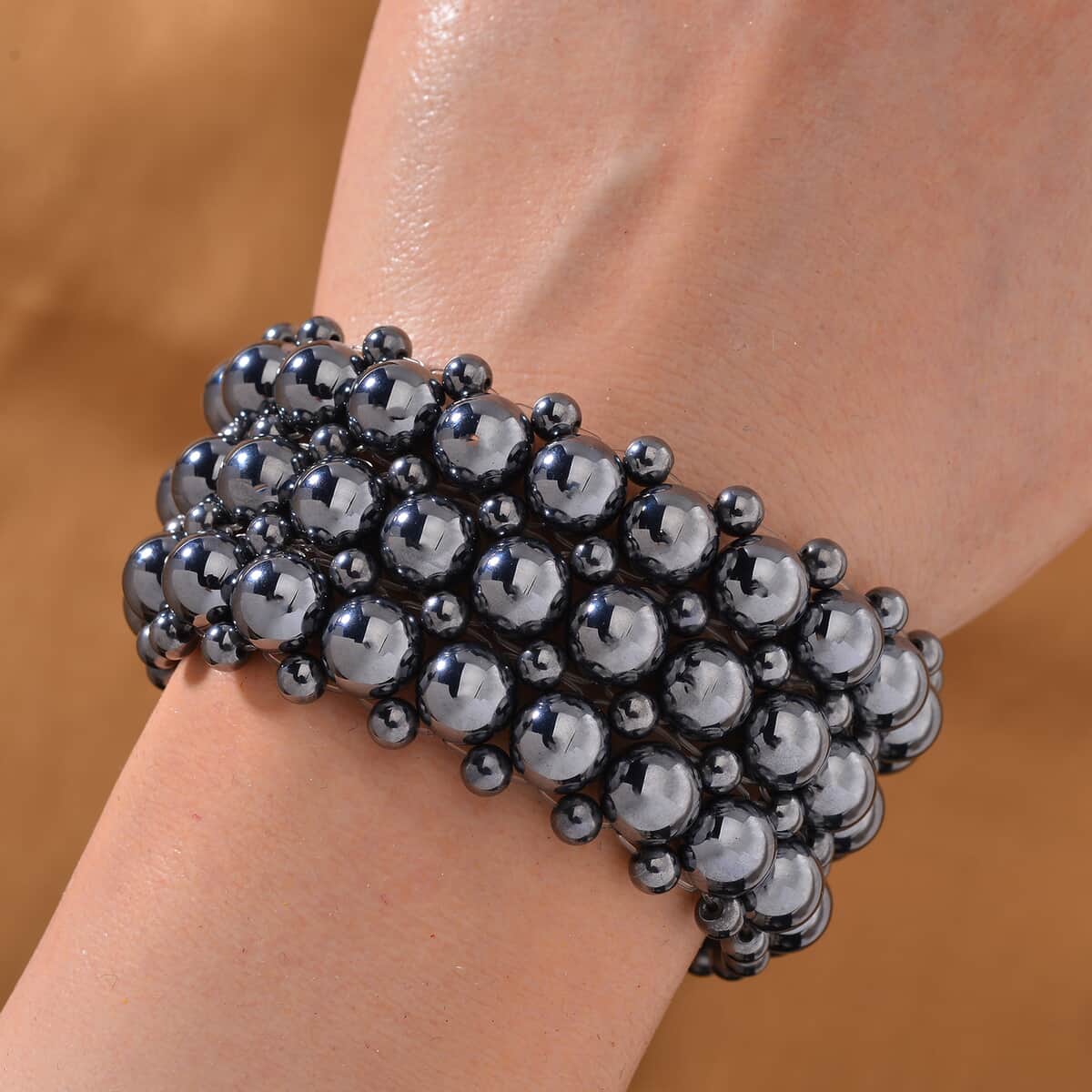 Terahertz 265.00 ctw Beaded Stretch Bracelet 6.5-7.00 Inches image number 1