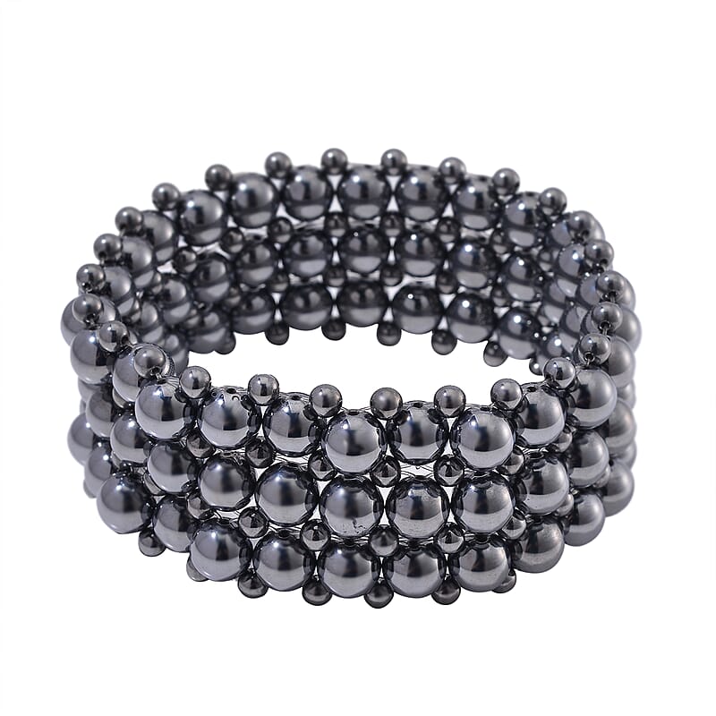 Terahertz 308.00 ctw Beaded Stretch Bracelet 8-8.5 Inches