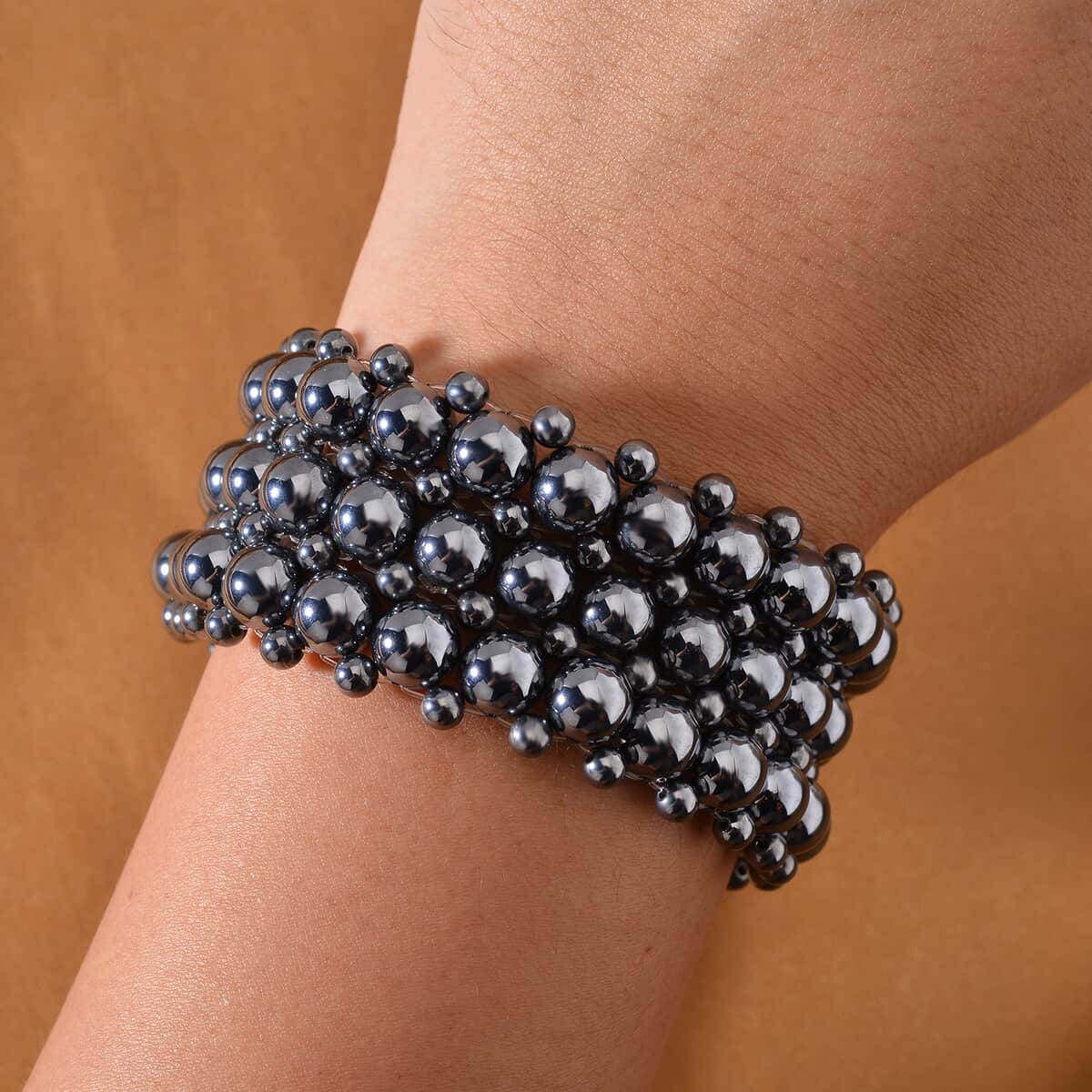 Terahertz 308.00 ctw Beaded Stretch Bracelet 8-8.5 Inches image number 1