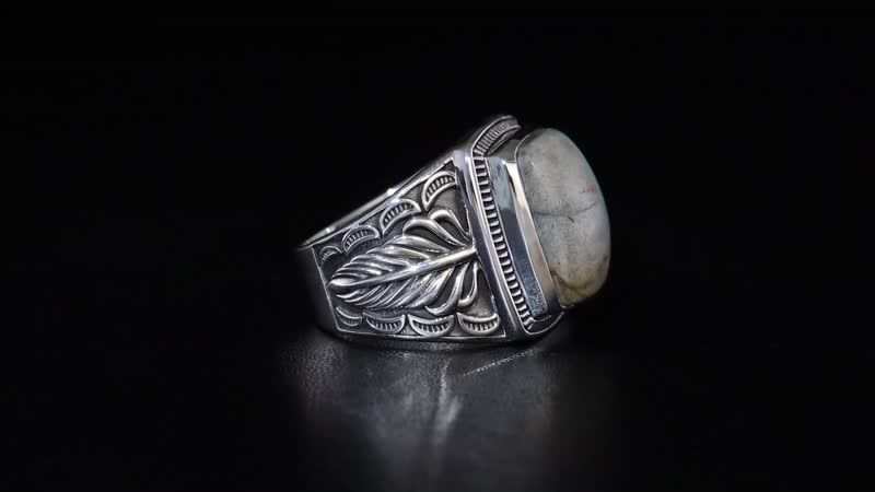 Artisan Crafted Royston Ribbon Turquoise 10.00 ctw Solitaire Ring in Black Oxidized Sterling Silver