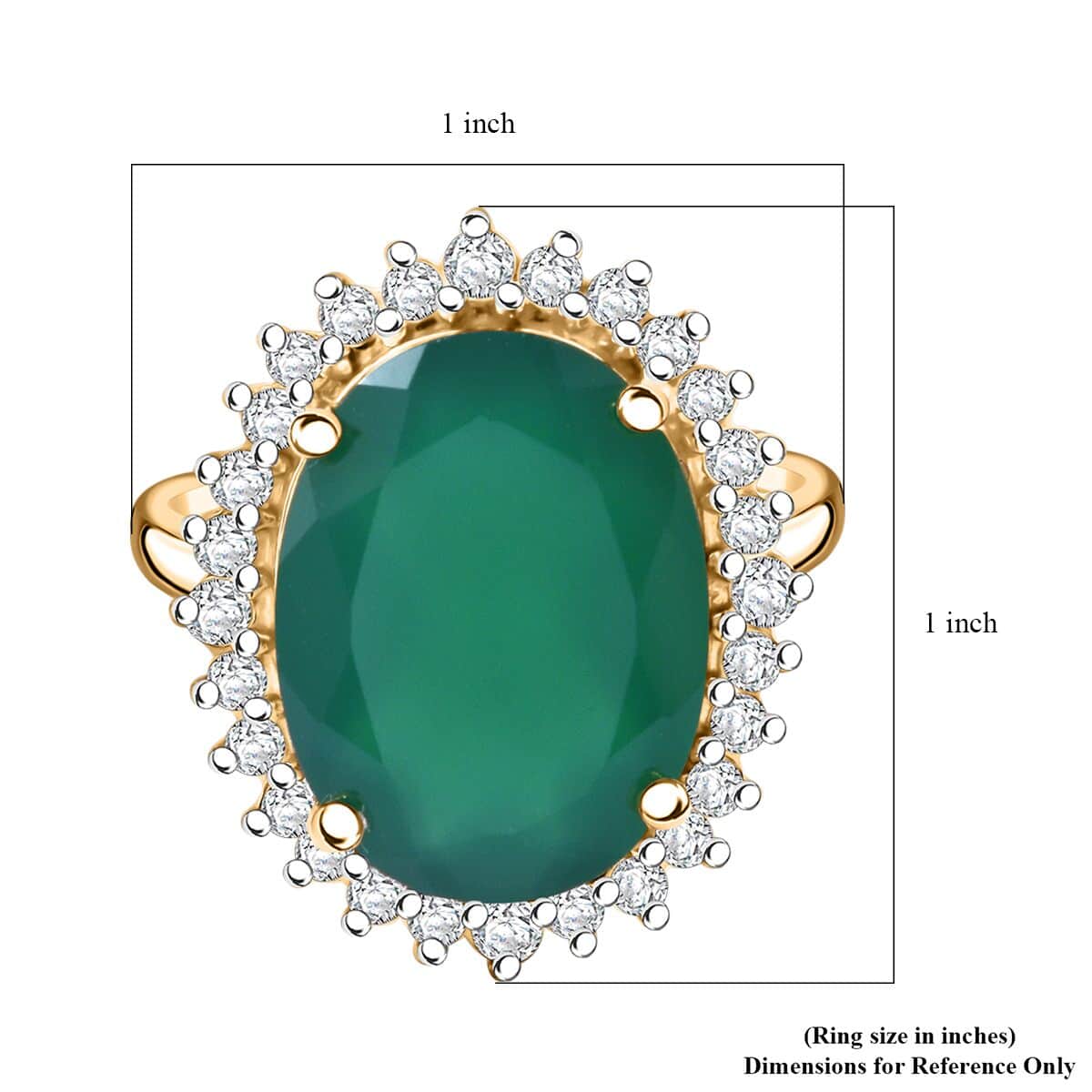 Verde Onyx and White Zircon 8.75 ctw Forest Bloom Ring in Vermeil Yellow Gold Over Sterling Silver (Size 10.0) image number 4