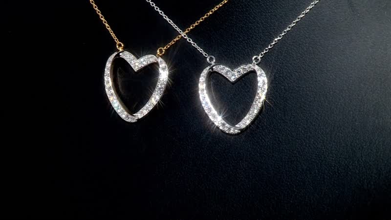Luxuriant Lab Grown Diamond Heart Necklace (18-20 Inches) in Platinum Over Sterling Silver 0.50 ctw