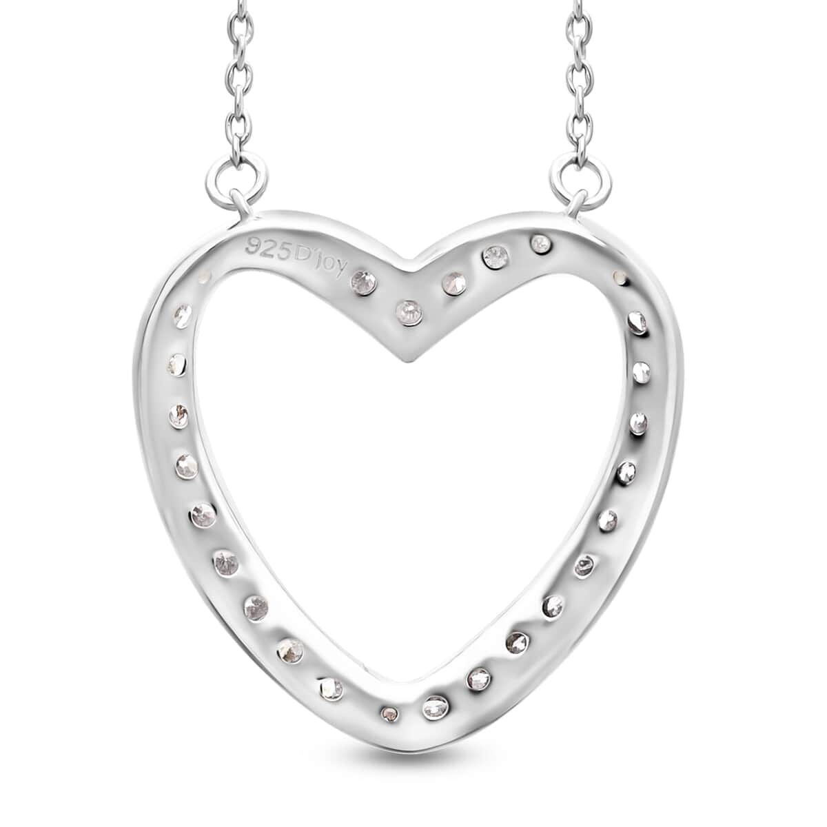 Luxuriant Lab Grown Diamond G-H SI 0.50 ctw Heart Necklace in Platinum Over Sterling Silver 18-20 Inches image number 4