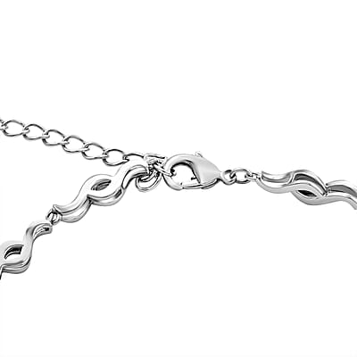 Amethyst and Simulated Diamond 2.65 ctw Bracelet in Silvertone (8.00 In)