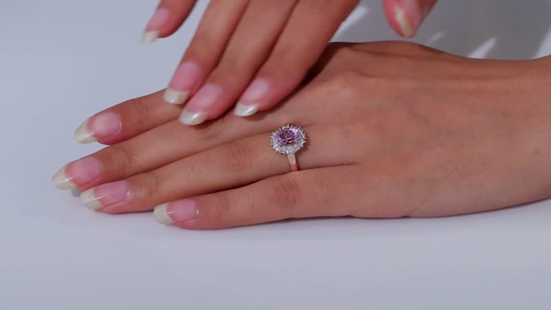 Martha Rocha Kunzite ,  Moissanite  Fancy Ring in 18K RG Vermeil Sterling Silver 1.83 ctw