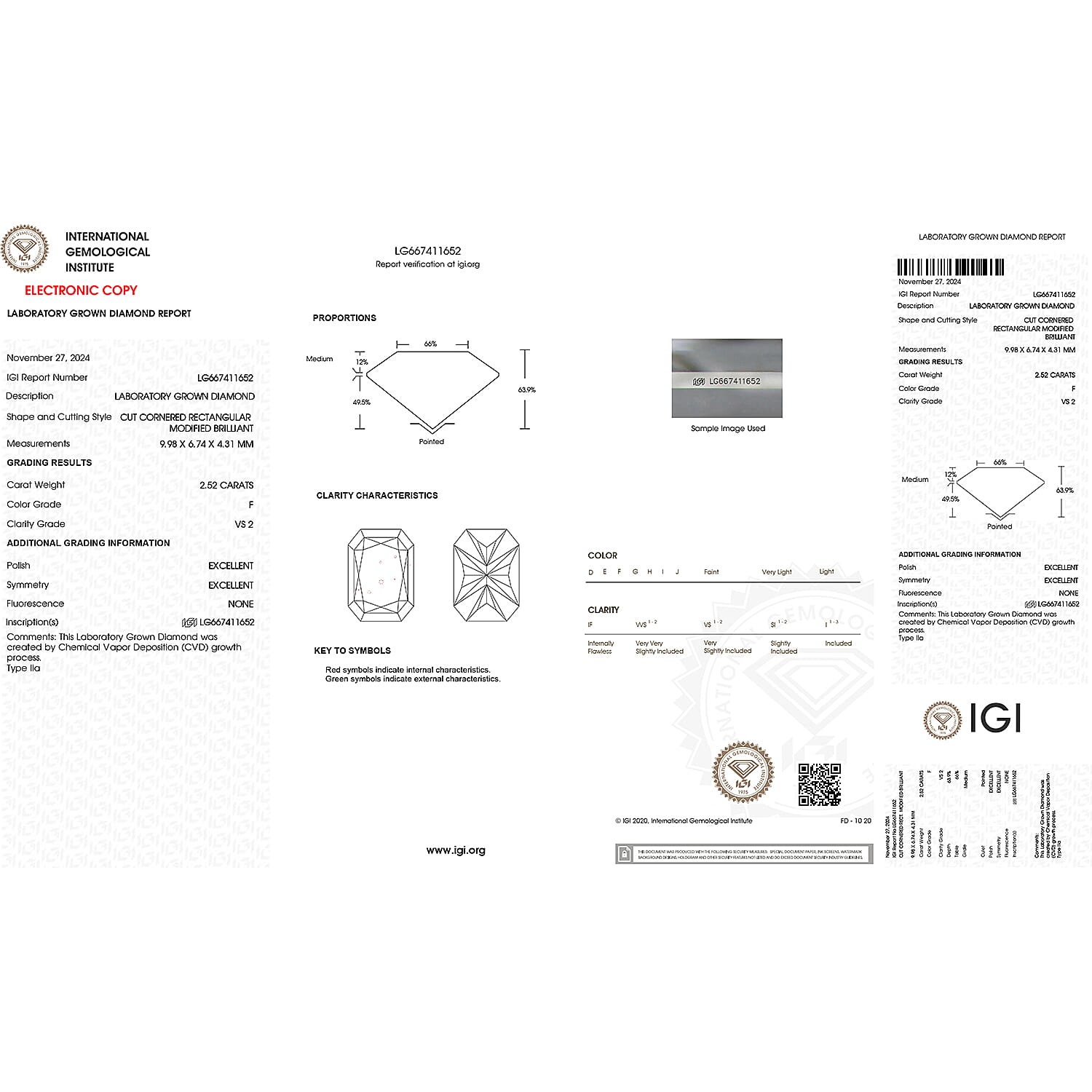 IGI Certified Luxuriant Lab Grown Diamond (Radiant) (G, VS2) 5.00 ctw