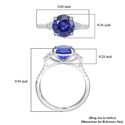 Certified & Appraised Rhapsody AAAA Tanzanite and E-F VS Diamond 2.80 ctw Ring in 950 Platinum (Size 10.0) 4 Grams