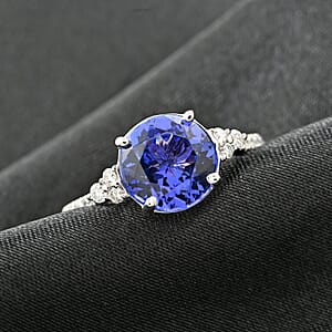 Certified & Appraised Rhapsody AAAA Tanzanite and E-F VS Diamond 2.80 ctw Ring in 950 Platinum (Size 6.0) 4 Grams