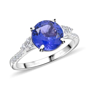 Certified & Appraised Rhapsody AAAA Tanzanite and E-F VS Diamond 2.80 ctw Ring in 950 Platinum (Size 7.0) 4 Grams