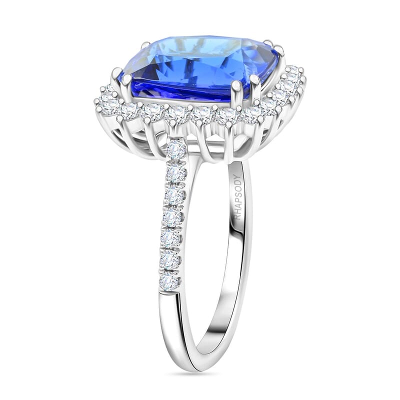 Certified & Appraised Rhapsody AAAA Tanzanite and Diamond E-F VS 7.40 ctw Ring in 950 Platinum (Size  7.0)  7.27 Grams
