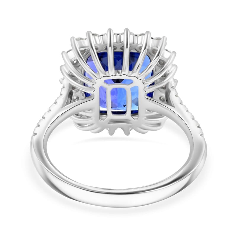 Certified & Appraised Rhapsody AAAA Tanzanite and Diamond E-F VS 7.40 ctw Ring in 950 Platinum (Size  7.0)  7.27 Grams