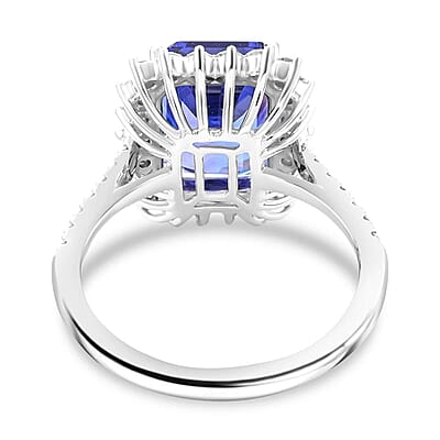 Certified & Appraised Rhapsody AAAA Tanzanite and E-F VS Diamond 7.50 ctw Ring in 950 Platinum (Size 10.0) 7.22 Grams