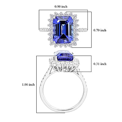 Certified & Appraised Rhapsody AAAA Tanzanite and E-F VS Diamond 7.50 ctw Ring in 950 Platinum (Size 10.0) 7.22 Grams