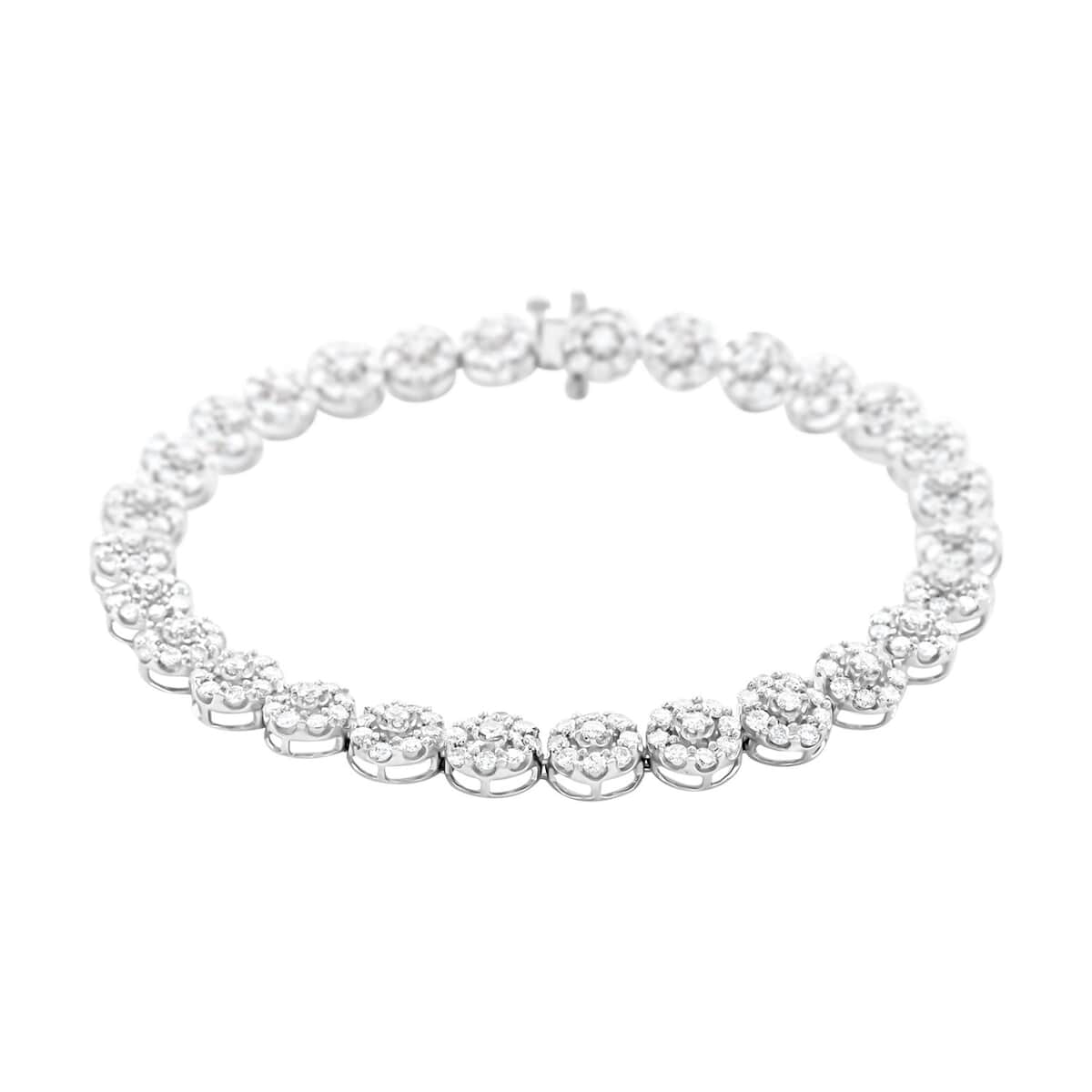 NY Closeout 14K White Gold Diamond G-H I1 Bracelet (7.50 In) 18 Grams 5.00 ctw image number 0