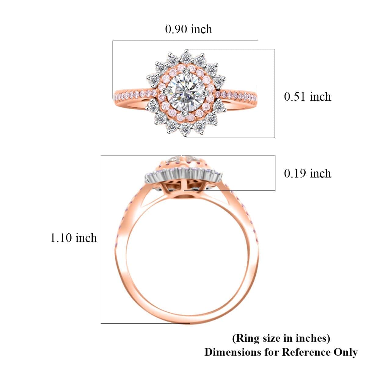 Modani Natural White and Pink Diamond 1.00ctw Ring in 14K Rose and White Gold (Size 10.0) image number 4