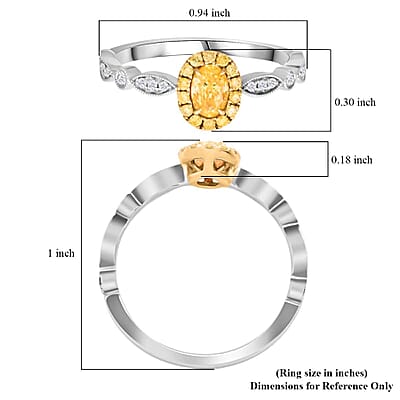Modani Natural Yellow and White Diamond 0.50 ctw Ring in 18K White and Yellow Gold (Size 10.0)