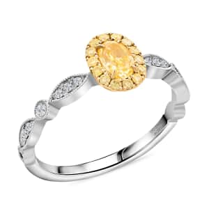 Modani Natural Yellow and White Diamond 0.50 ctw Ring in 18K White and Yellow Gold (Size 7.0)