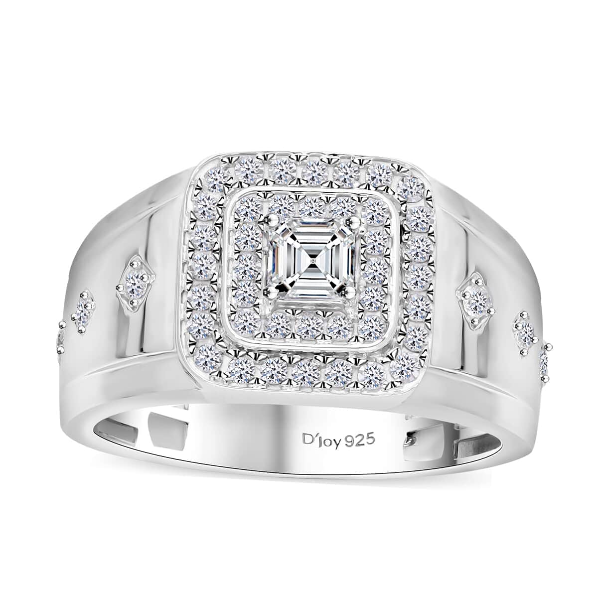 Luxuriant Lab Grown Diamond G-H SI 1.00 ctw Men's Ring in Platinum Over Sterling Silver (Size 10.0) image number 0