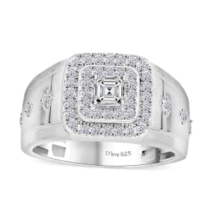 Luxuriant Lab Grown Diamond G-H SI 1.00 ctw Men's Ring in Platinum Over Sterling Silver (Size 10.0)