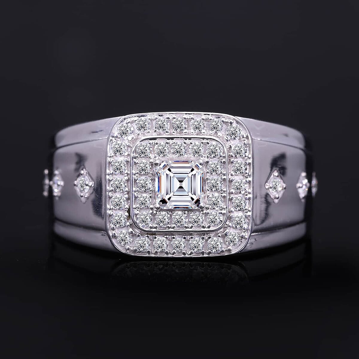 Luxuriant Lab Grown Diamond G-H SI 1.00 ctw Men's Ring in Platinum Over Sterling Silver (Size 14.0) image number 1