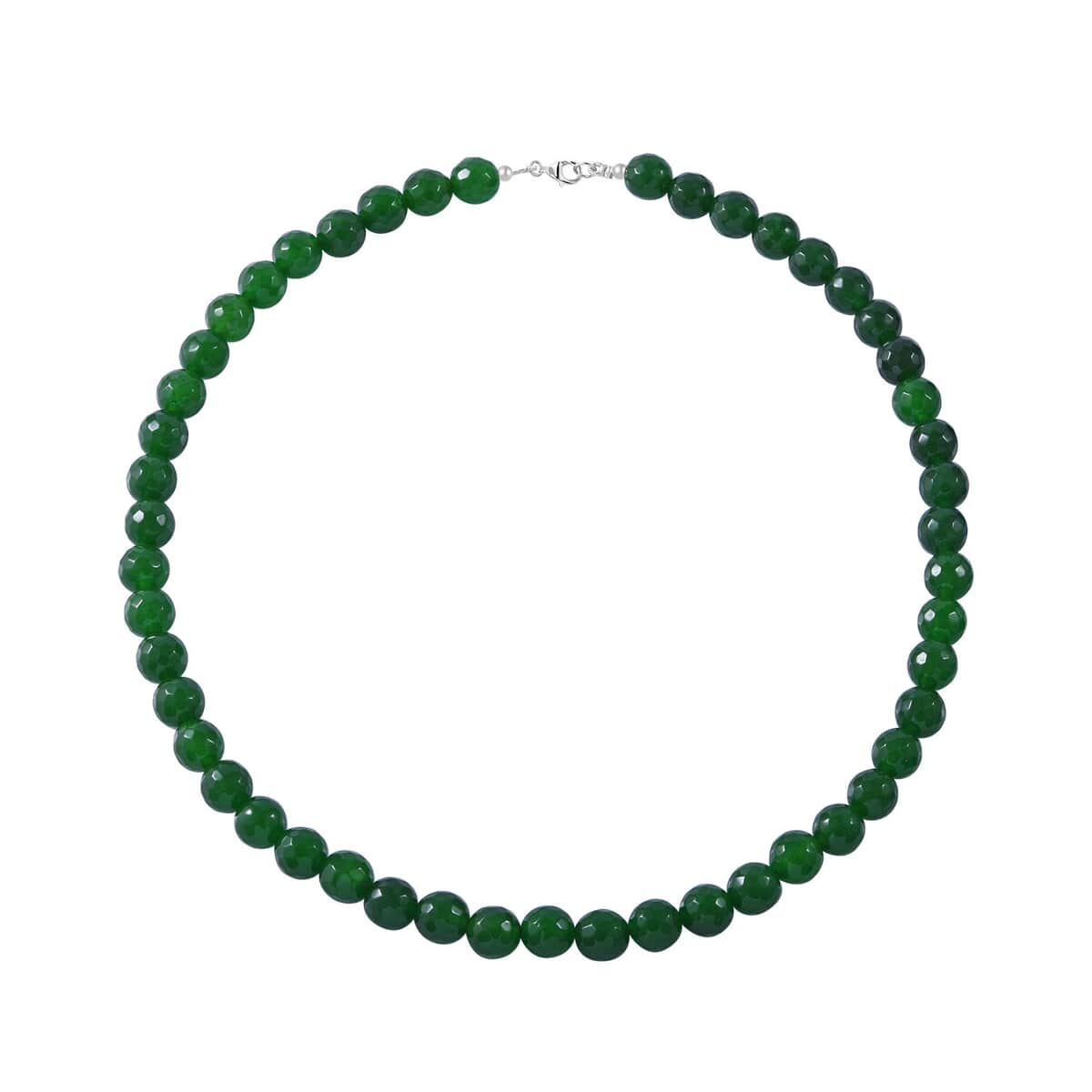 Verde Onyx Beaded 200.00 ctw Necklace 18 Inches in Sterling Silver  image number 0