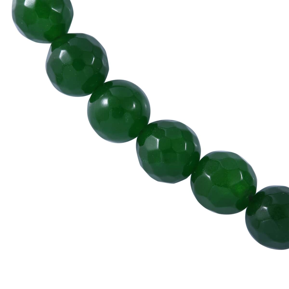 Verde Onyx Beaded 200.00 ctw Necklace 18 Inches in Sterling Silver  image number 2