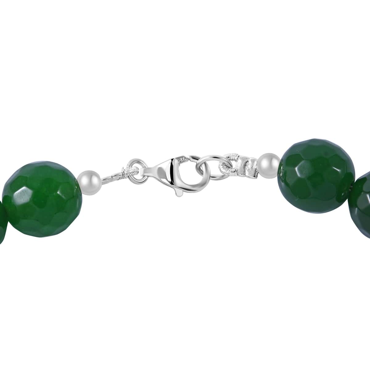 Verde Onyx Beaded 200.00 ctw Necklace 18 Inches in Sterling Silver  image number 3