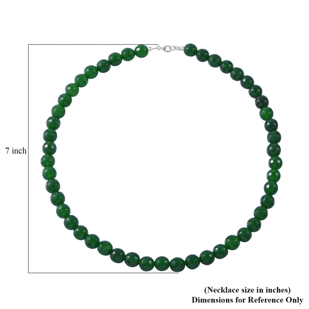 Verde Onyx Beaded 200.00 ctw Necklace 18 Inches in Sterling Silver  image number 4