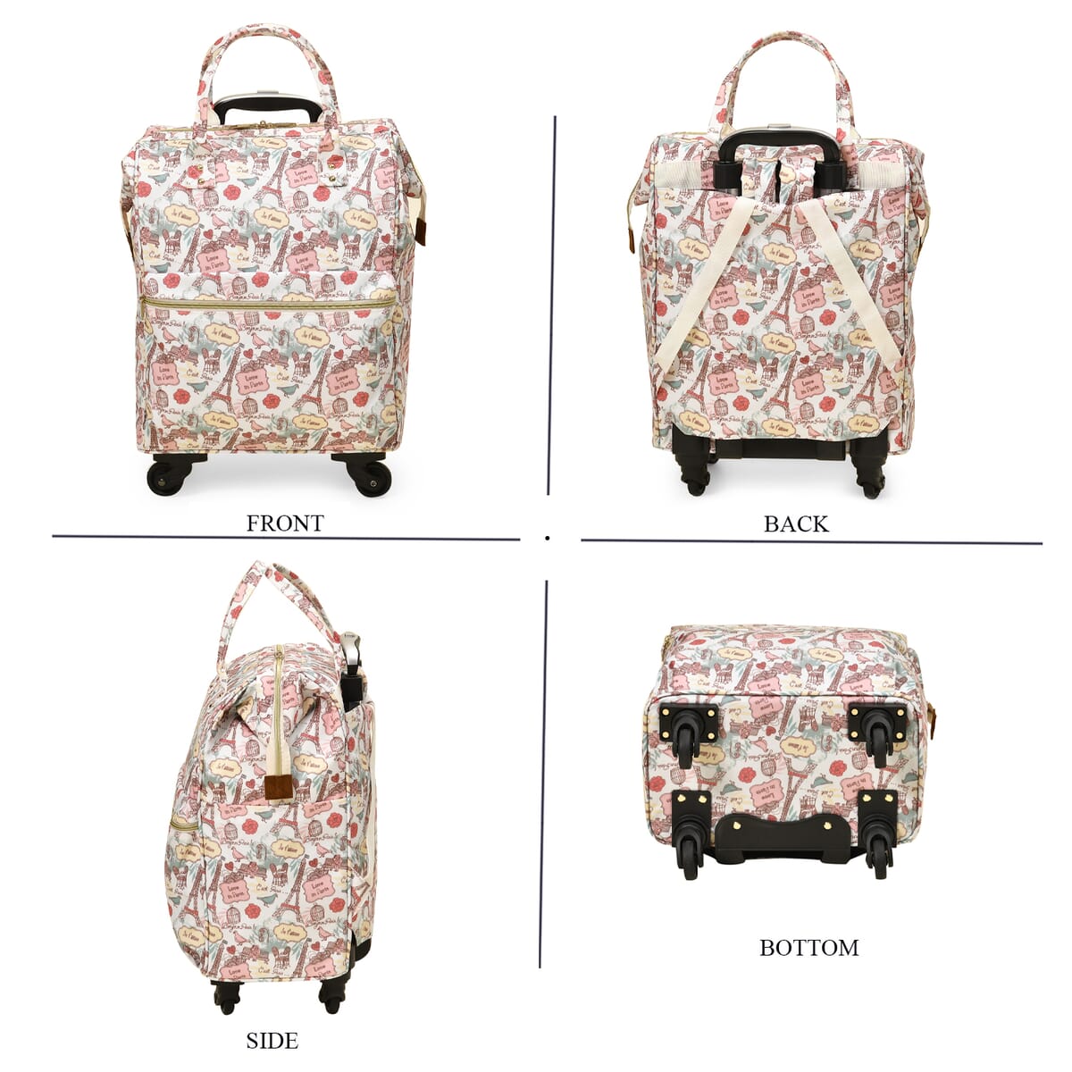 Set of 2 Travel Bags, Yellow Backpack with Wheel and Adjustable Handle and Tote Bag image number 3