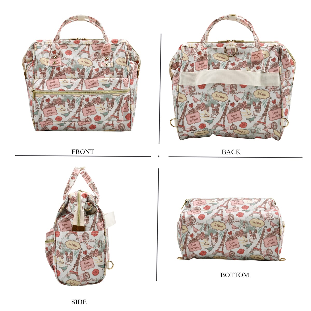 Set of 2 Travel Bags, Yellow Backpack with Wheel and Adjustable Handle and Tote Bag image number 6