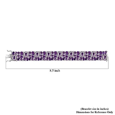 Moroccan Rose and Multi Gemstone 62.30 ctw Carpet of Flowers Bracelet in Rhodium Over Sterling Silver (8.00 In)
