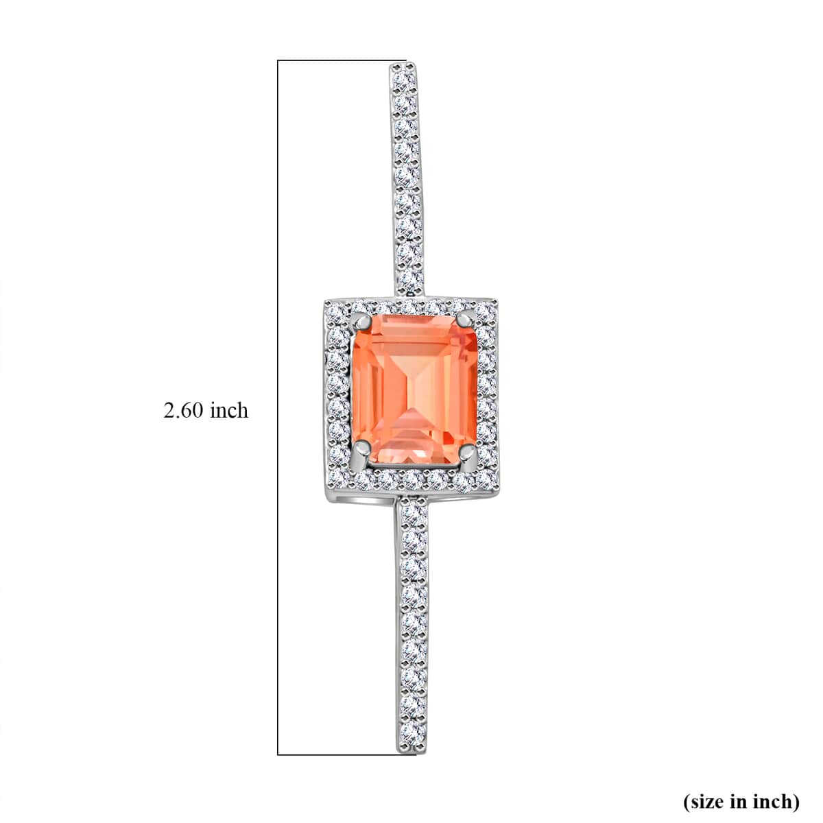 Simulated Yellow Sapphire and Simulated Diamond 7.30 ctw Brooch in Silvertone image number 3