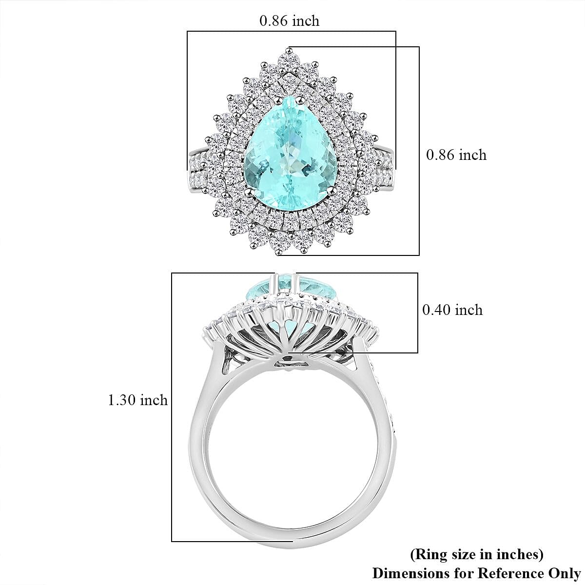 Chairman Vault Collection Certified & Appraised Rhapsody AAAA Paraiba Tourmaline and E-F VS Diamond 5.40 ctw Ring in 950 Platinum (Size 7.0) 14.45 Grams