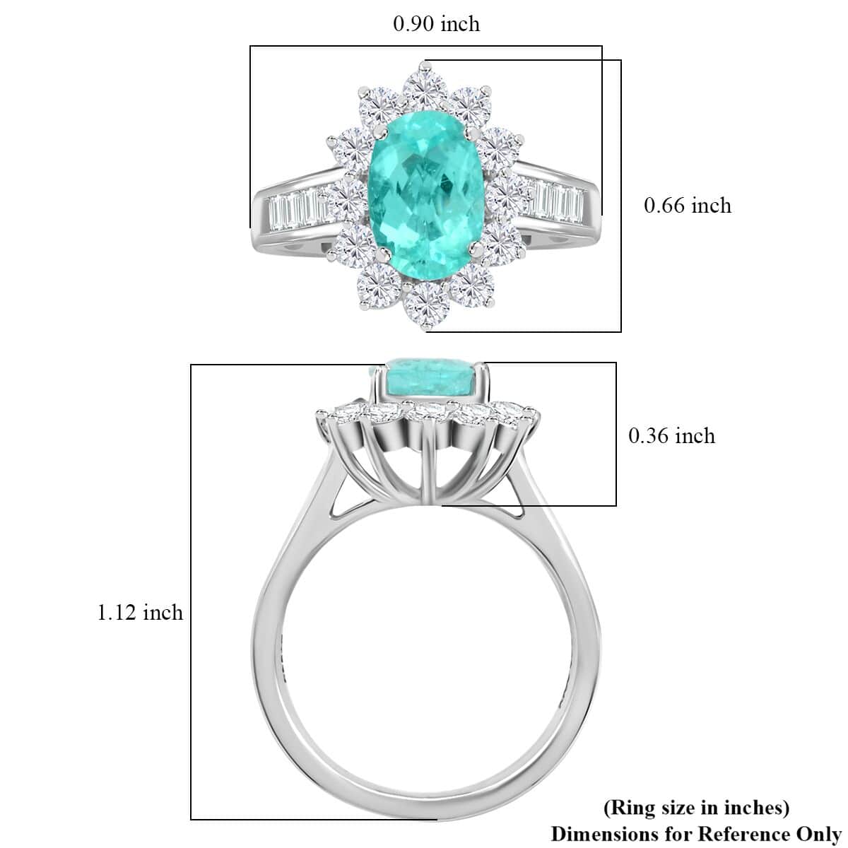 Chairman's Vault Certified & Appraised Rhapsody 950 Platinum AAAA Paraiba Tourmaline and E-F VS Diamond Ring (Size 7.0) 10.80 Grams 3.85 ctw image number 5