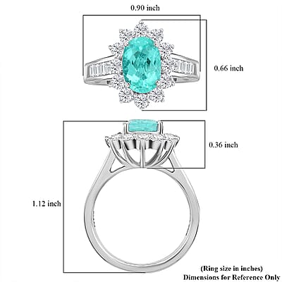 Chairman Vault Collection Certified & Appraised Rhapsody 950 Platinum AAAA Paraiba Tourmaline and E-F VS Diamond Ring (Size 7.0) 10.80 Grams 3.85 ctw