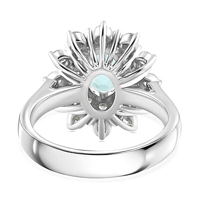Chairman Vault Collection Certified & Appraised Rhapsody AAAA Paraiba Tourmaline and E-F VS Diamond 2.50 ctw Ring in 950 Platinum (Size 7.0) 11.60 Grams