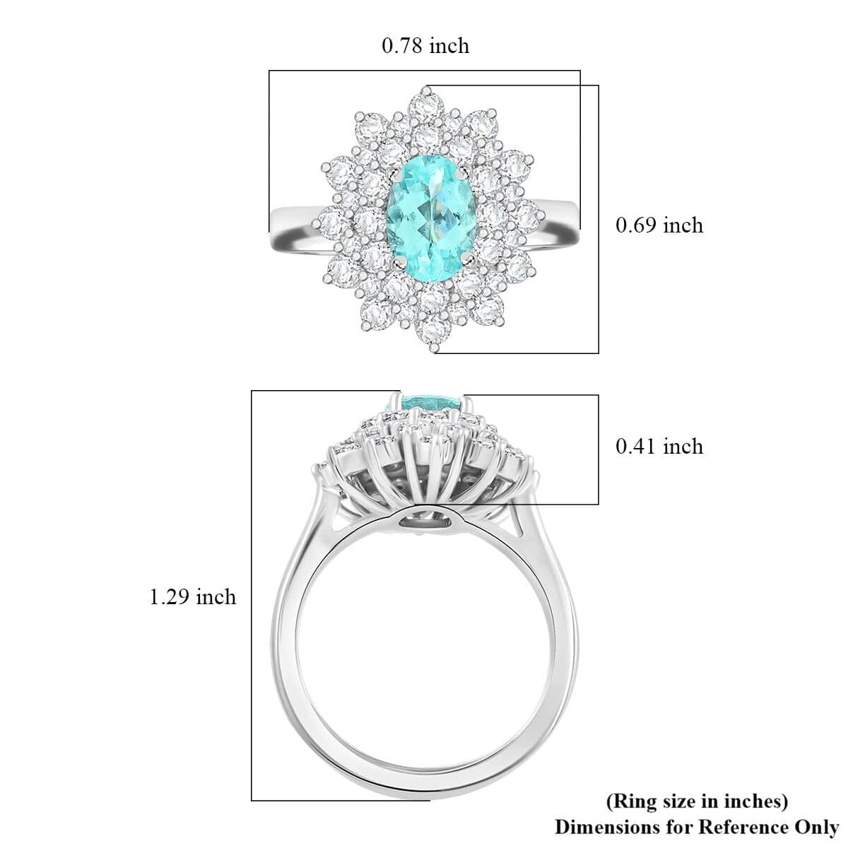 Chairman's Vault Certified & Appraised Rhapsody AAAA Paraiba Tourmaline and E-F VS Diamond 2.50 ctw Ring in 950 Platinum (Size 7.0) 11.60 Grams image number 5